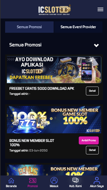 Halaman promosi ICSLOT88 menampilkan penawaran digital dan program loyalitas bagi pengguna aktif.